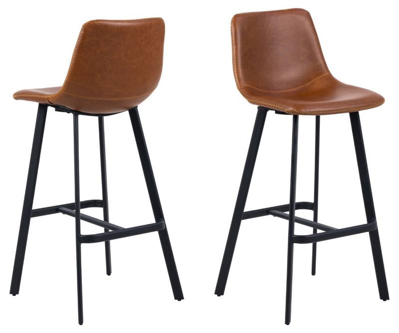 ebuy24 Barhocker 2er Set Oregon Barhocker mit beigen Kontrastnähten (2 St) von ebuy24