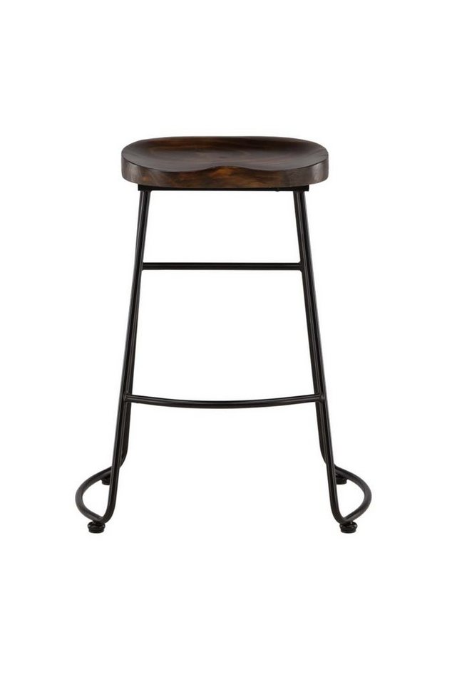 ebuy24 Barhocker 2er Set Ozark Barhocker dunkel Nussbaum, schwarz. (2 St) von ebuy24