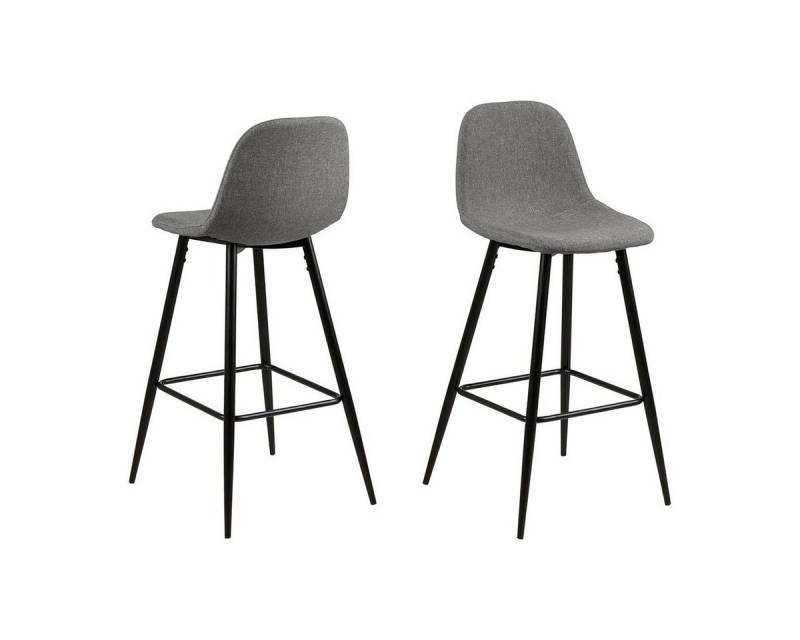 ebuy24 Barhocker 2er Set Willy Barhocker in hellgrau und einem Gest (2 St) von ebuy24