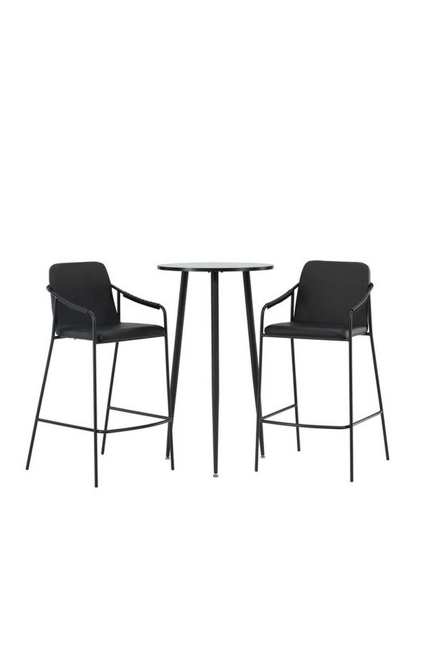 ebuy24 Barhocker Plaza Barmöbelsett Bartisch schwarz und 2 Tvi von ebuy24