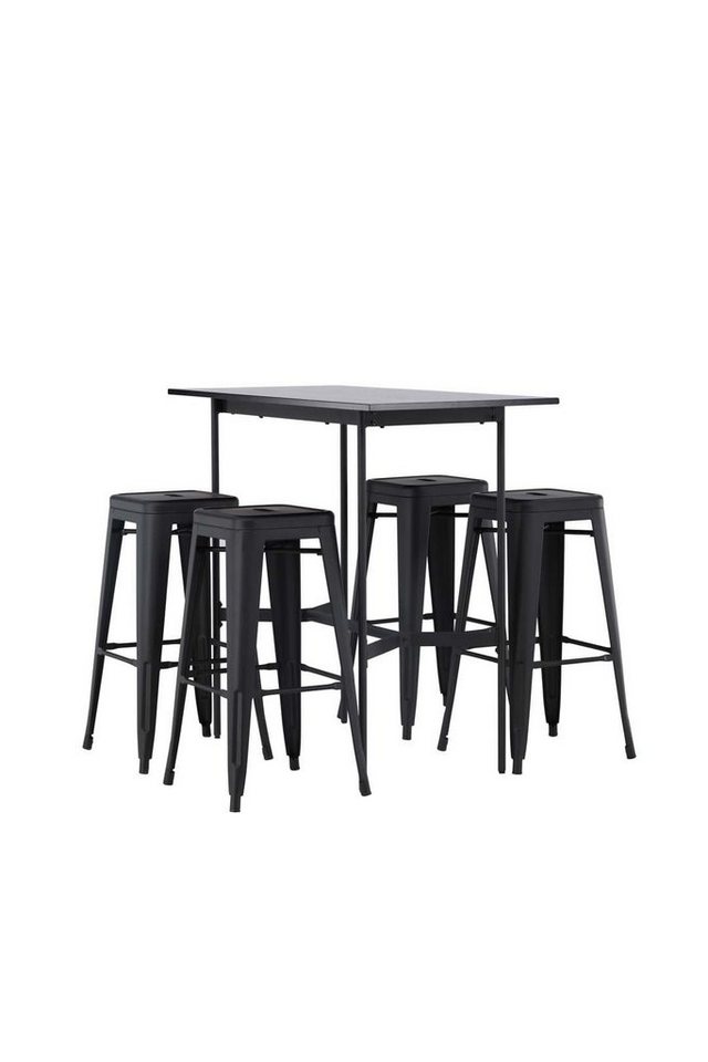 ebuy24 Barhocker Rax Barmöbelsett Bartisch schwarz und 4 Tempe von ebuy24