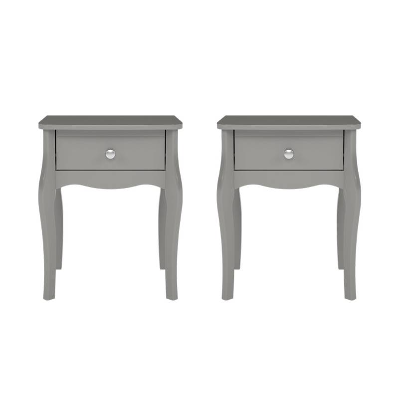 ebuy24 Baroque Nachttisch 2 Stk mit 1 Schublade Grau von ebuy24