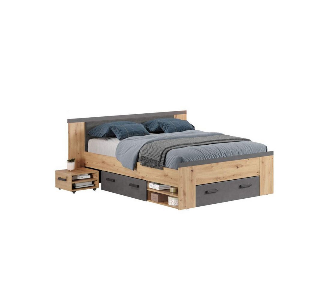 ebuy24 Bett Follow Bett 140x200cm mit Nachttisch, Schubladen ebuy24 Bett Follow Bett 140x200cm mit Nachttisch, Schubladen von ebuy24