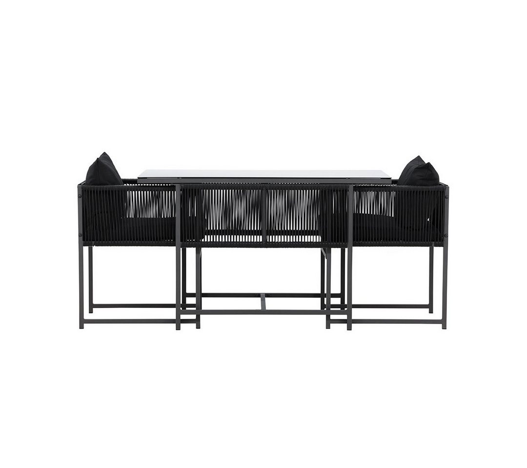 ebuy24 Bistrotisch Noto Café-Set 1 Esstisch, 2 Stühle schwarz. (3-St) von ebuy24