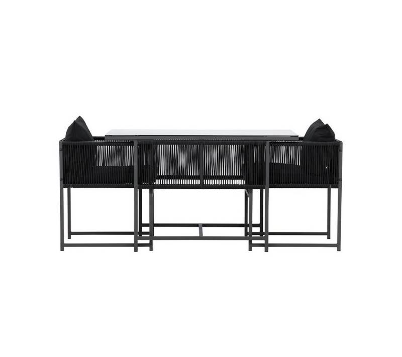 ebuy24 Bistrotisch Noto Café-Set 1 Esstisch, 2 Stühle schwarz. (3-St) von ebuy24