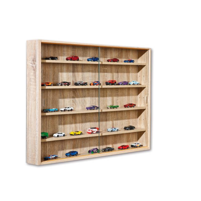 ebuy24 Comit Vitrinenschrank Wandhängend 2 Glastüren Sonoma Eiche Dekor von ebuy24