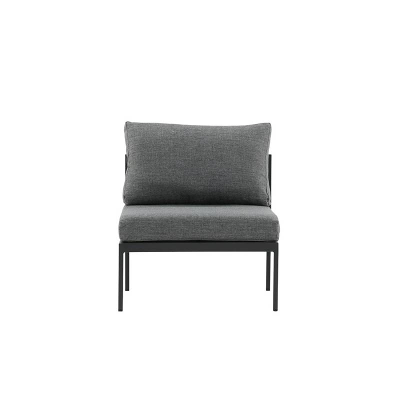 ebuy24 Copacabana Gartensofa Mittelsegment Schwarz Sitzhöhe cm 30 Sitzbreite cm 65 Sitztiefe cm 65 von ebuy24