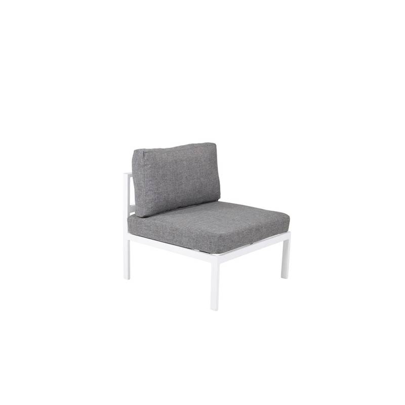 ebuy24 Copacabana Gartensofa Mittelsegment Weiß Sitzhöhe cm 30 Sitzbreite cm 70 Sitztiefe cm 70 von ebuy24