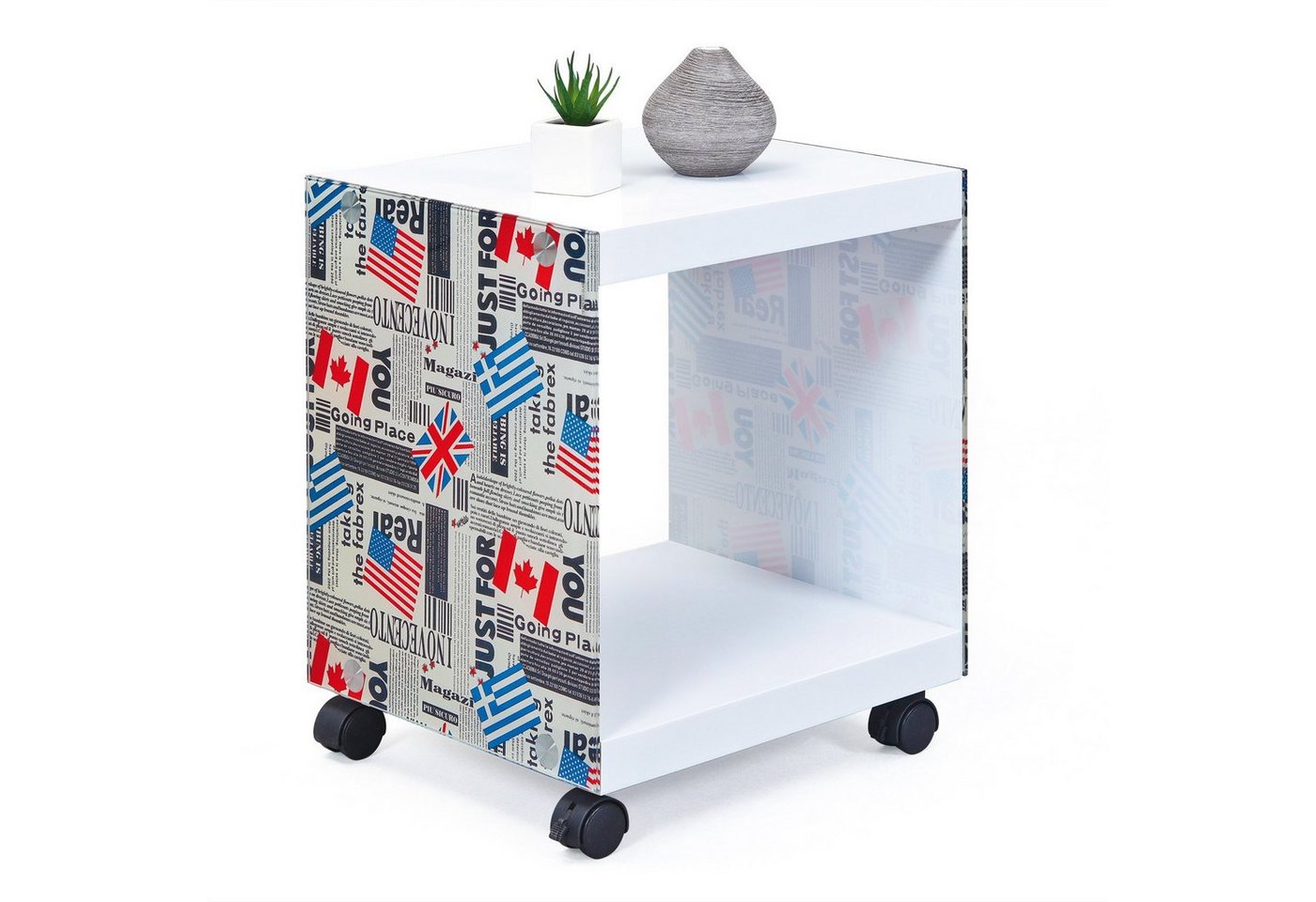 ebuy24 Couchtisch Flarry Couchtisch mit Glasseiten weiss und gefärbt ebuy24 Couchtisch Flarry Couchtisch mit Glasseiten weiss und gefärbt von ebuy24