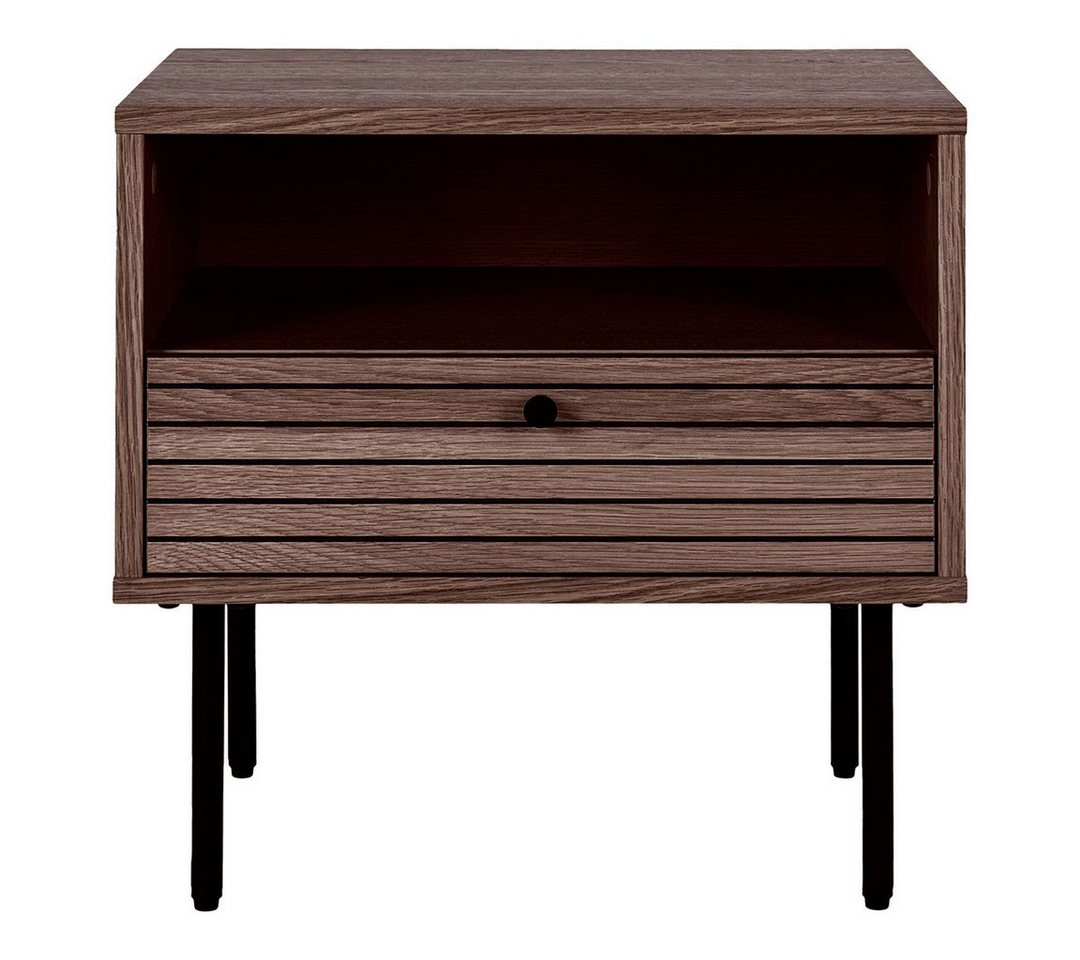 ebuy24 Couchtisch Kyoto Ecktisch 1 Schublade Eichenfurnier smoked. von ebuy24