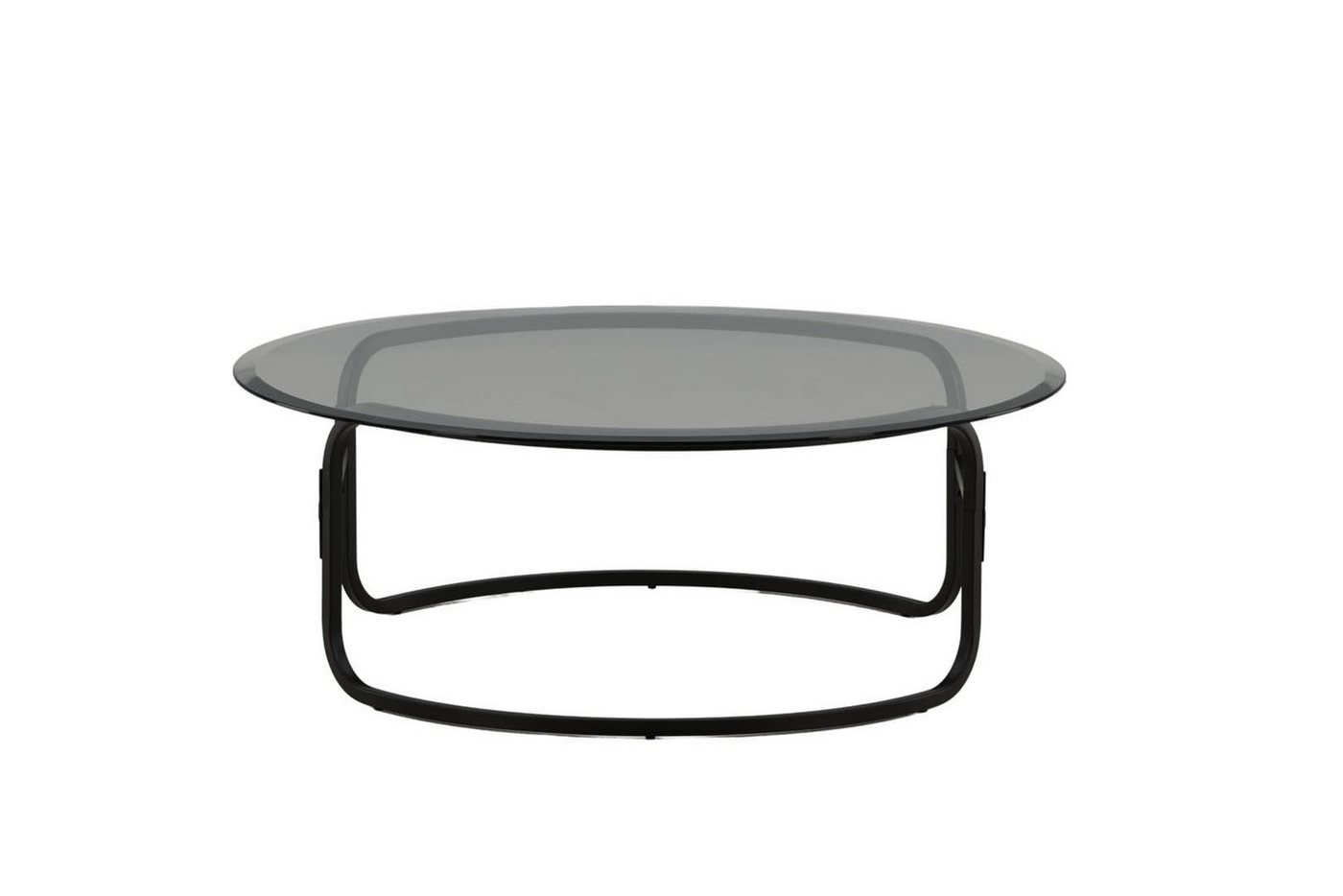 ebuy24 Couchtisch Lomma Couchtisch Ø110cm schwarz, Glas. (1-St) von ebuy24