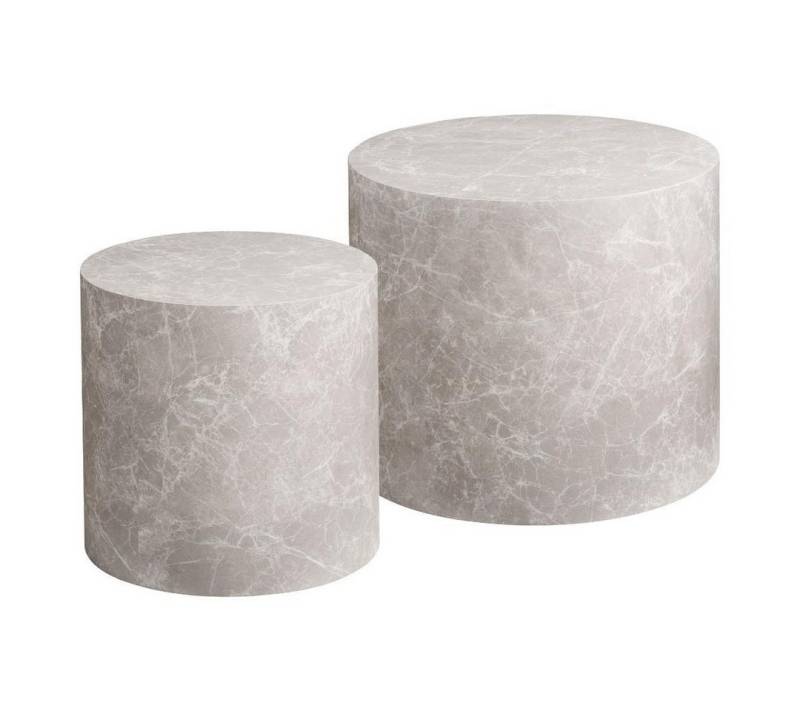 ebuy24 Couchtisch Nuuk Couchtisch Set mit 2 Marmor Dekor beige. (2-St) von ebuy24