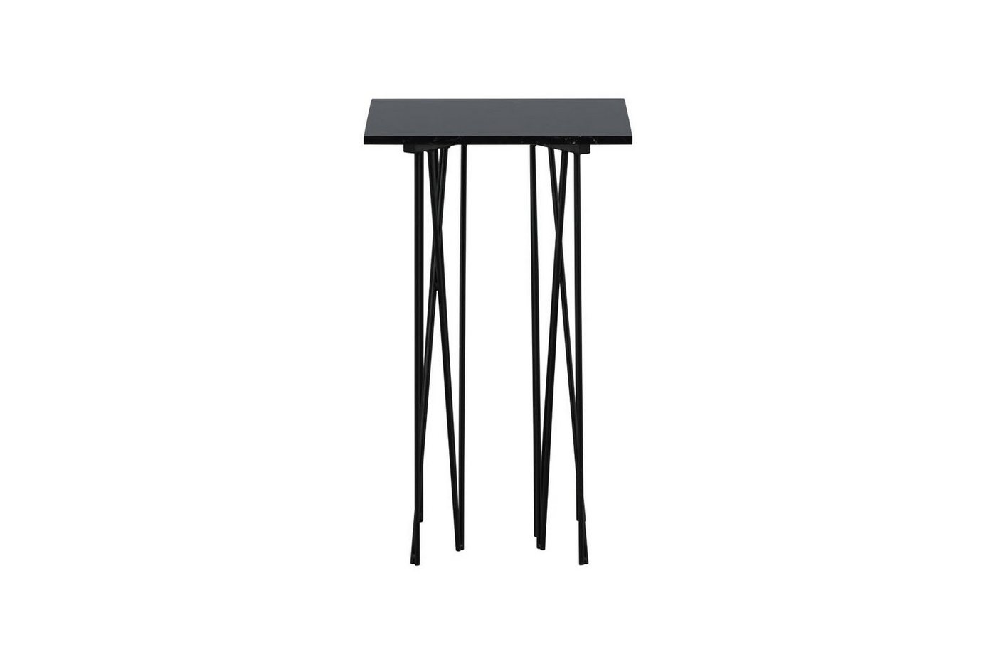 ebuy24 Couchtisch Stone Ecktisch 40x40 cm Glas schwarz Marmor dekor von ebuy24