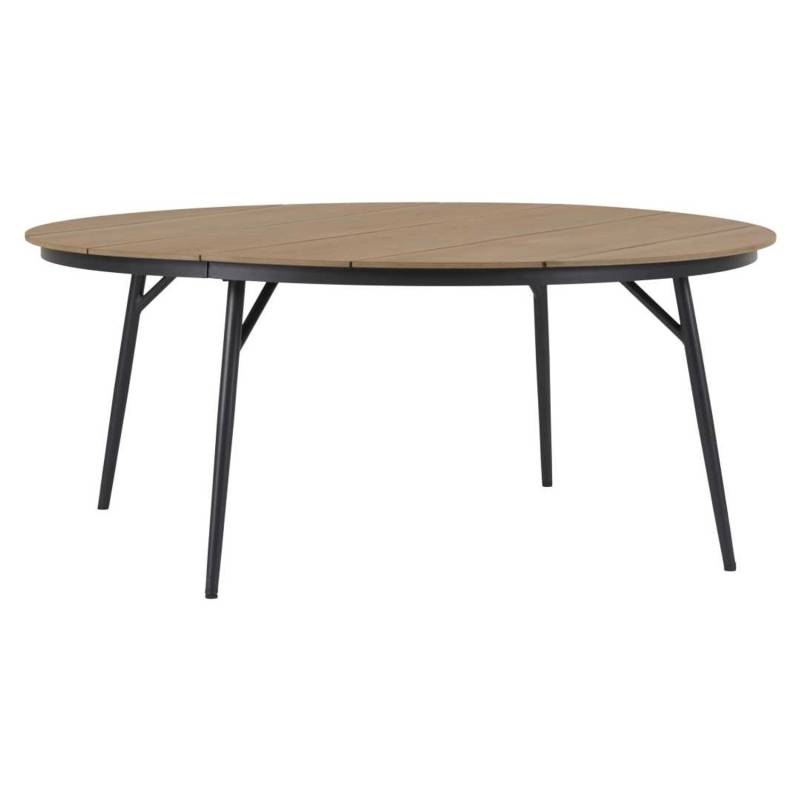 ebuy24 Dan Gartentisch Ø178cm Schwarz Teak Dekor von ebuy24