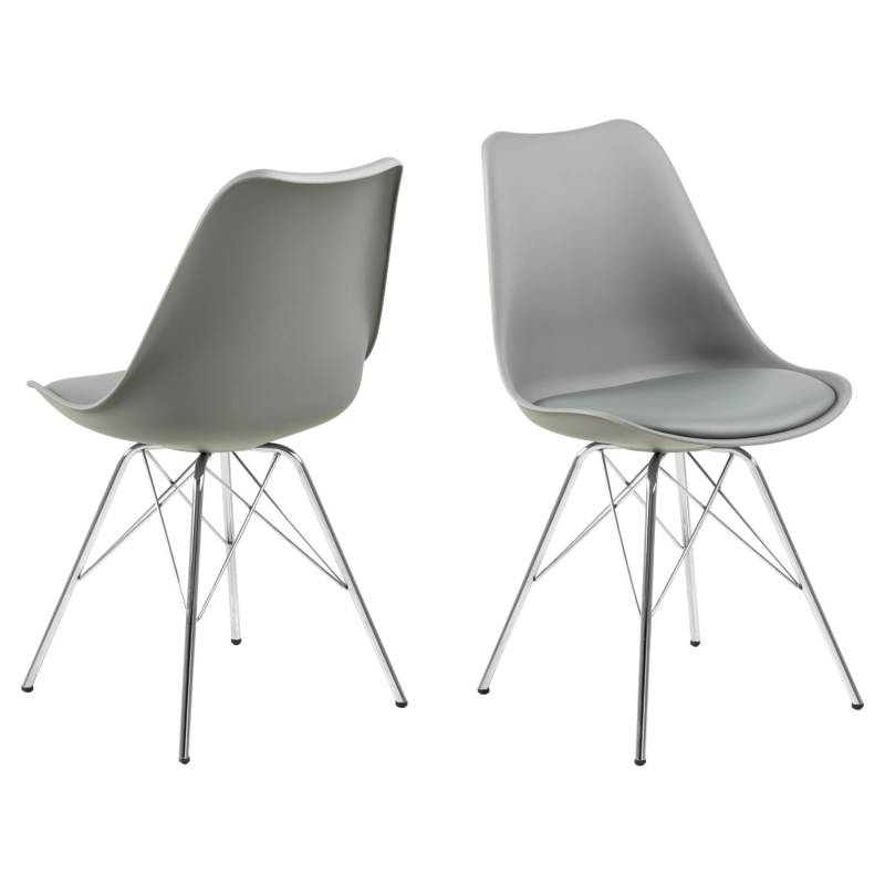 ebuy24 Erin Esszimmerstuhl Grau Chrom von ebuy24