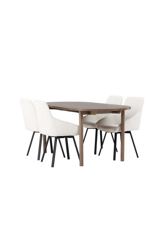 ebuy24 Essgruppe Andy Essgruppe Tisch natur und 4 Rosie Stühle beig von ebuy24