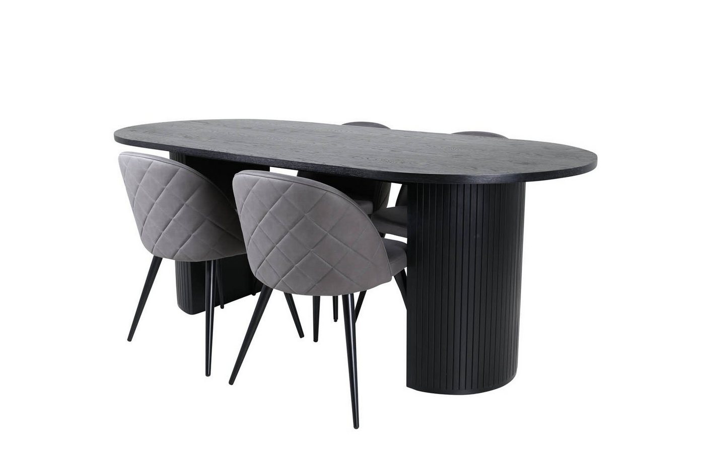 ebuy24 Essgruppe BiancaBL Essgruppe Esstisch schwarz und 4 Velvet S, (5-tlg) von ebuy24