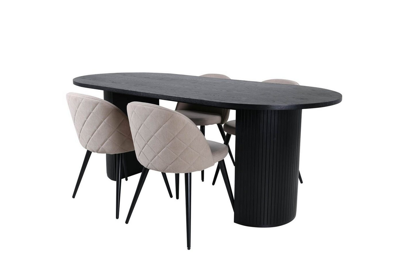 ebuy24 Essgruppe BiancaBL Essgruppe Esstisch schwarz und 4 Velvet S, (5-tlg) von ebuy24