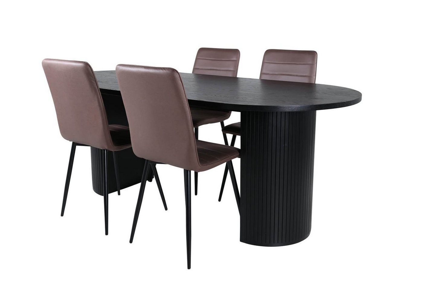 ebuy24 Essgruppe BiancaBL Essgruppe Esstisch schwarz und 4 Windu Ly, (5-tlg) von ebuy24