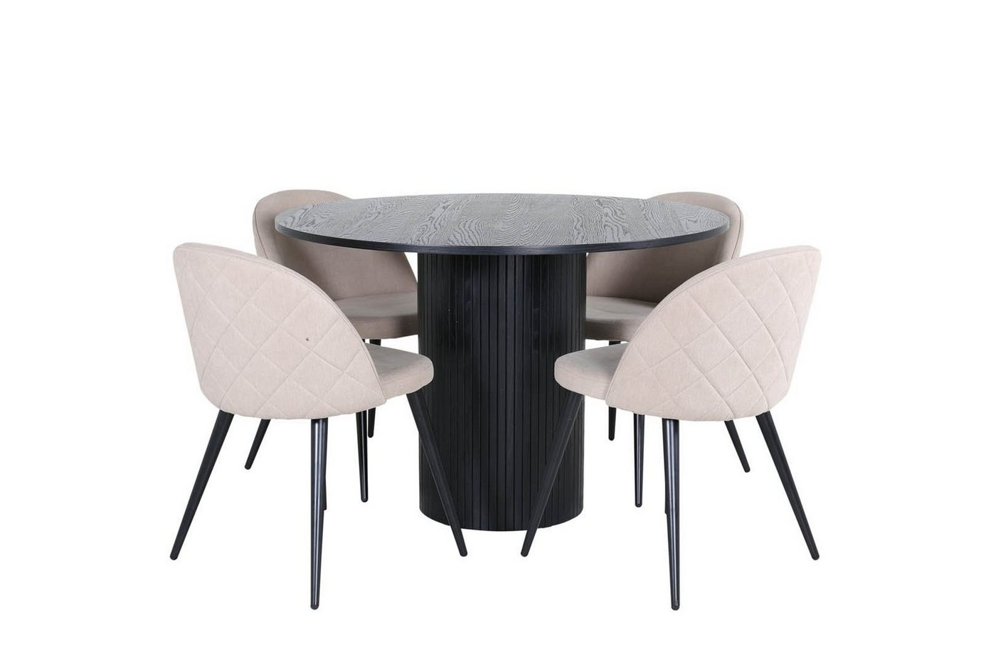 ebuy24 Essgruppe BiancaROBL Essgruppe Esstisch schwarz und 4 Velvet, (5-tlg) von ebuy24