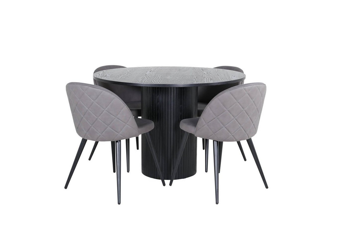 ebuy24 Essgruppe BiancaROBL Essgruppe Esstisch schwarz und 4 Velvet, (5-tlg) von ebuy24