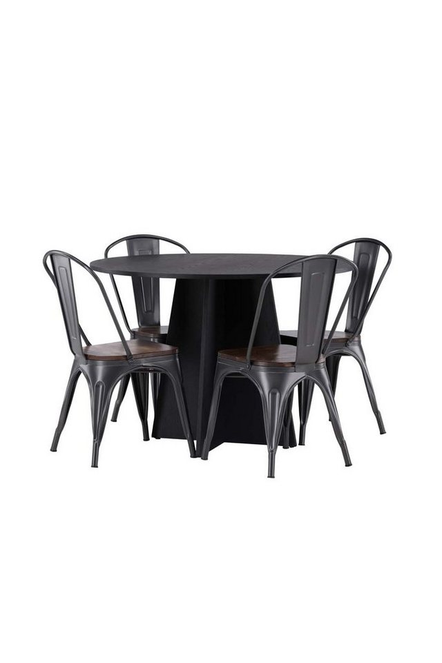 ebuy24 Essgruppe Bootcut Essgruppe Tisch schwarz und 4 Tempe Stühle von ebuy24