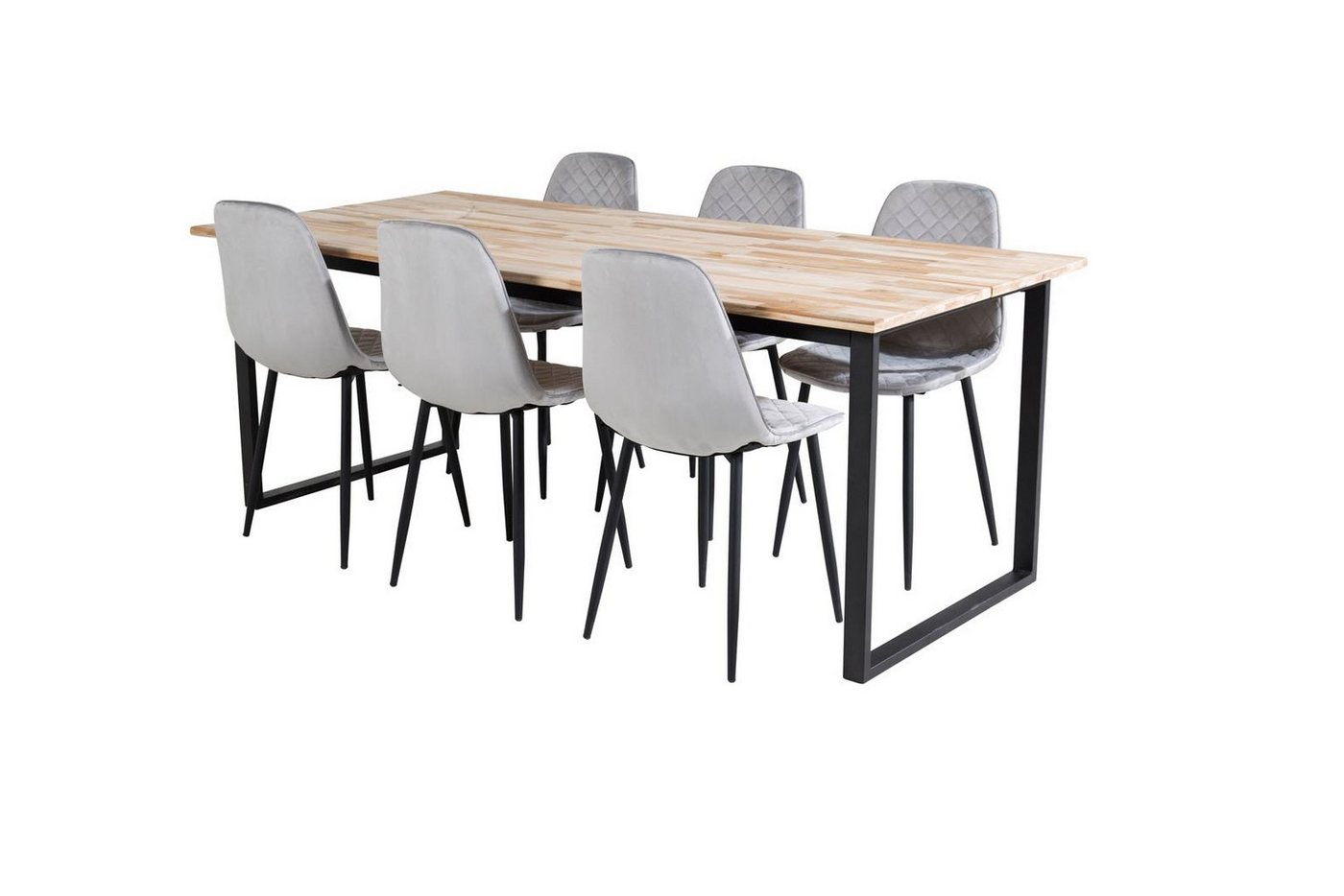 ebuy24 Essgruppe CirebonBL Essgruppe Esstisch Teak und 6 Polar Diam, (7-tlg) von ebuy24