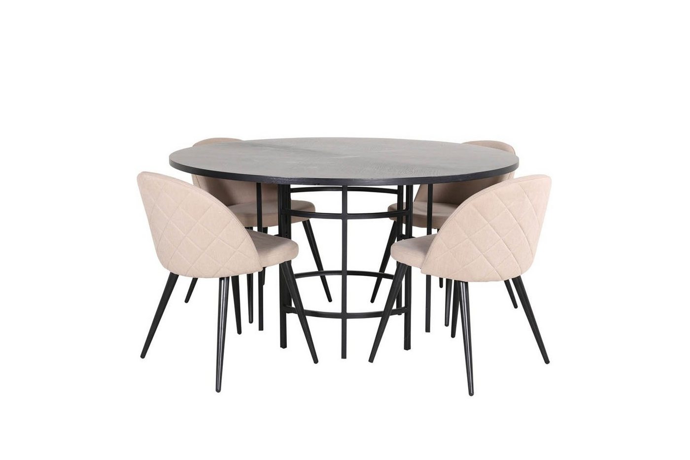 ebuy24 Essgruppe Copenhagen Essgruppe Esstisch braun und 4 Velvet S, (5-tlg) von ebuy24