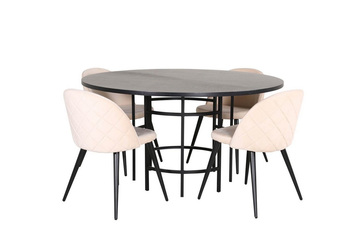 ebuy24 Essgruppe Copenhagen Essgruppe Esstisch braun und 4 Velvet S, (5-tlg) von ebuy24