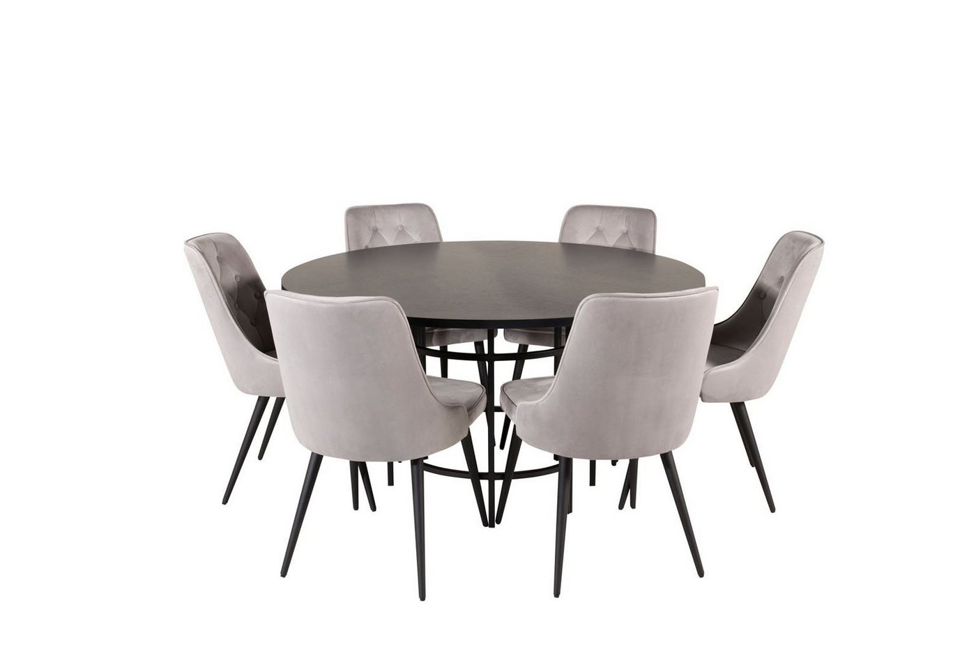 ebuy24 Essgruppe Copenhagen Essgruppe Esstisch braun und 6 Velvet D, (7-tlg) von ebuy24