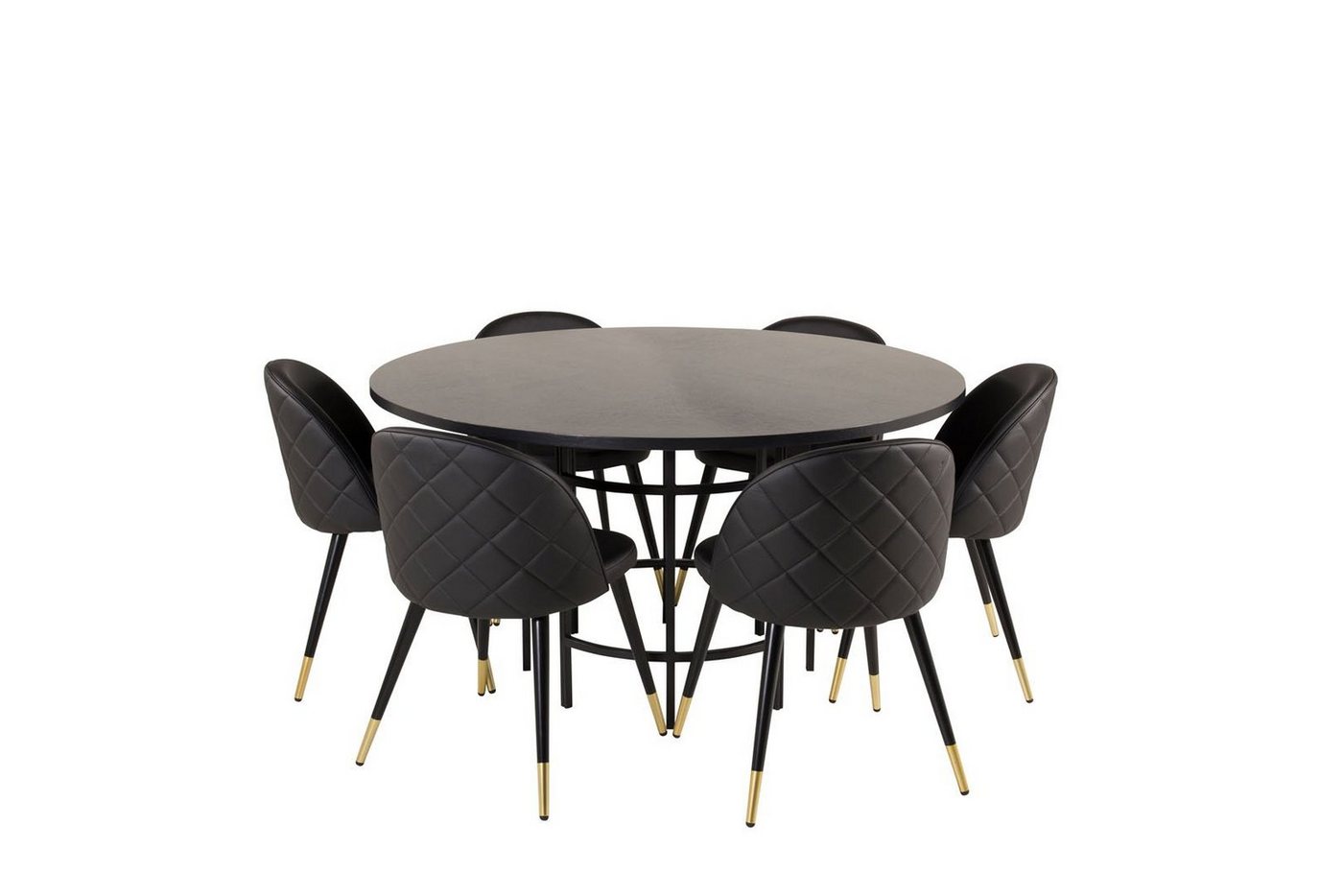 ebuy24 Essgruppe Copenhagen Essgruppe Esstisch braun und 6 Velvet E, (7-tlg) von ebuy24