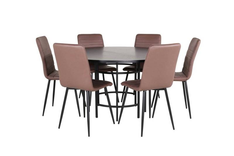 ebuy24 Essgruppe Copenhagen Essgruppe Esstisch braun und 6 Windu Ly, (7-tlg) von ebuy24