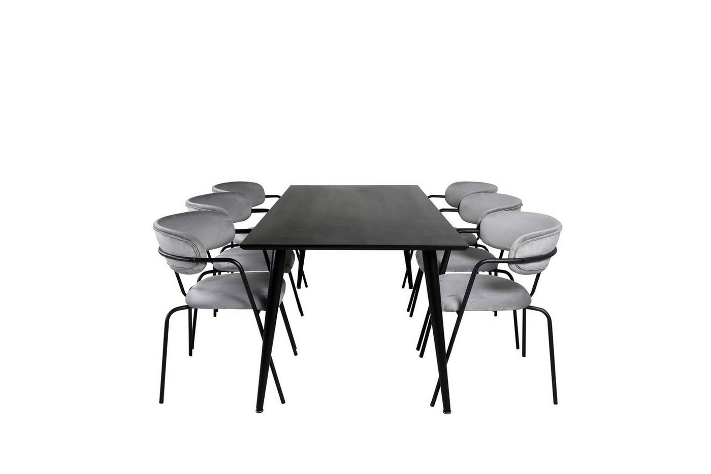 ebuy24 Essgruppe Dipp180x90BLBL Essgruppe Esstisch schwarz und 6 Ar, (7-tlg) von ebuy24