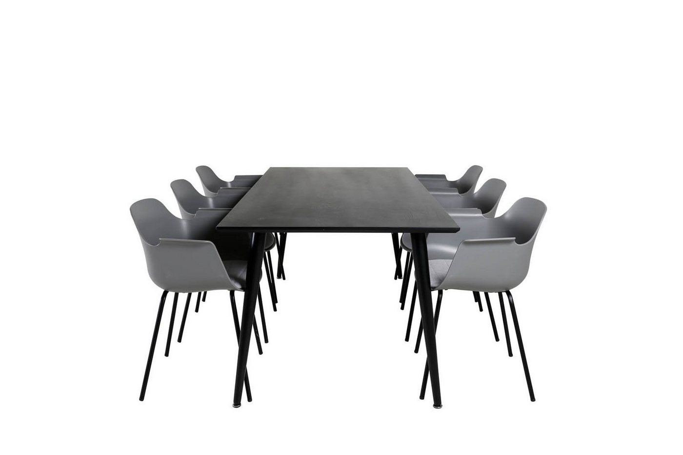 ebuy24 Essgruppe Dipp180x90BLBL Essgruppe Esstisch schwarz und 6 Co, (7-tlg) von ebuy24