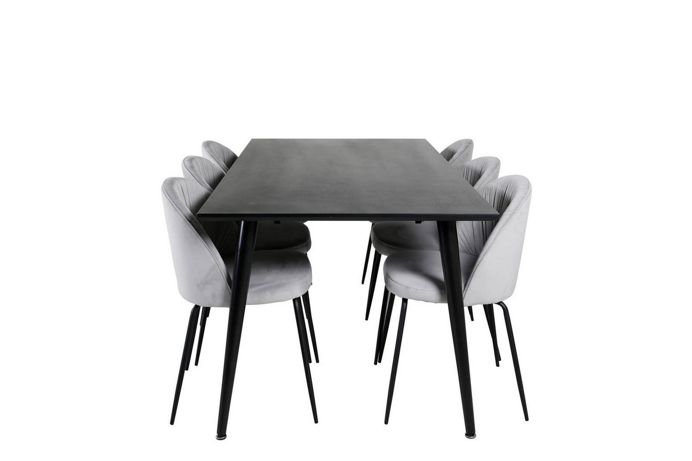 ebuy24 Essgruppe Dipp180x90BLBL Essgruppe Esstisch schwarz und 6 Wr, (7-tlg) von ebuy24