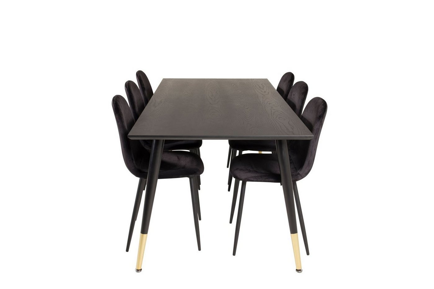 ebuy24 Essgruppe Dipp180x90BLBR Essgruppe Esstisch schwarz und 6 Po, (7-tlg) von ebuy24