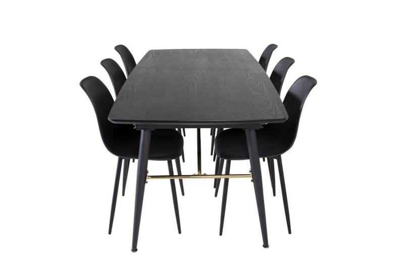 ebuy24 Essgruppe Gold Essgruppe Esstisch Ausziehbarer Tisch Lä, (7-tlg) von ebuy24