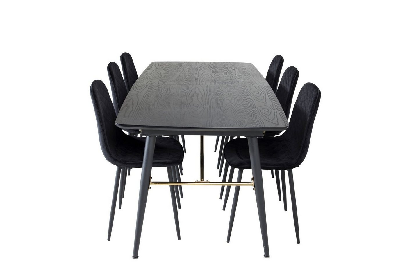 ebuy24 Essgruppe Gold Essgruppe Esstisch Ausziehbarer Tisch Lä, (7-tlg) von ebuy24