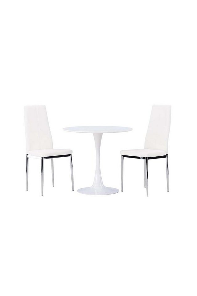 ebuy24 Essgruppe Hamden Essgruppe Tisch weiß und 2 Pastill Stühle w von ebuy24
