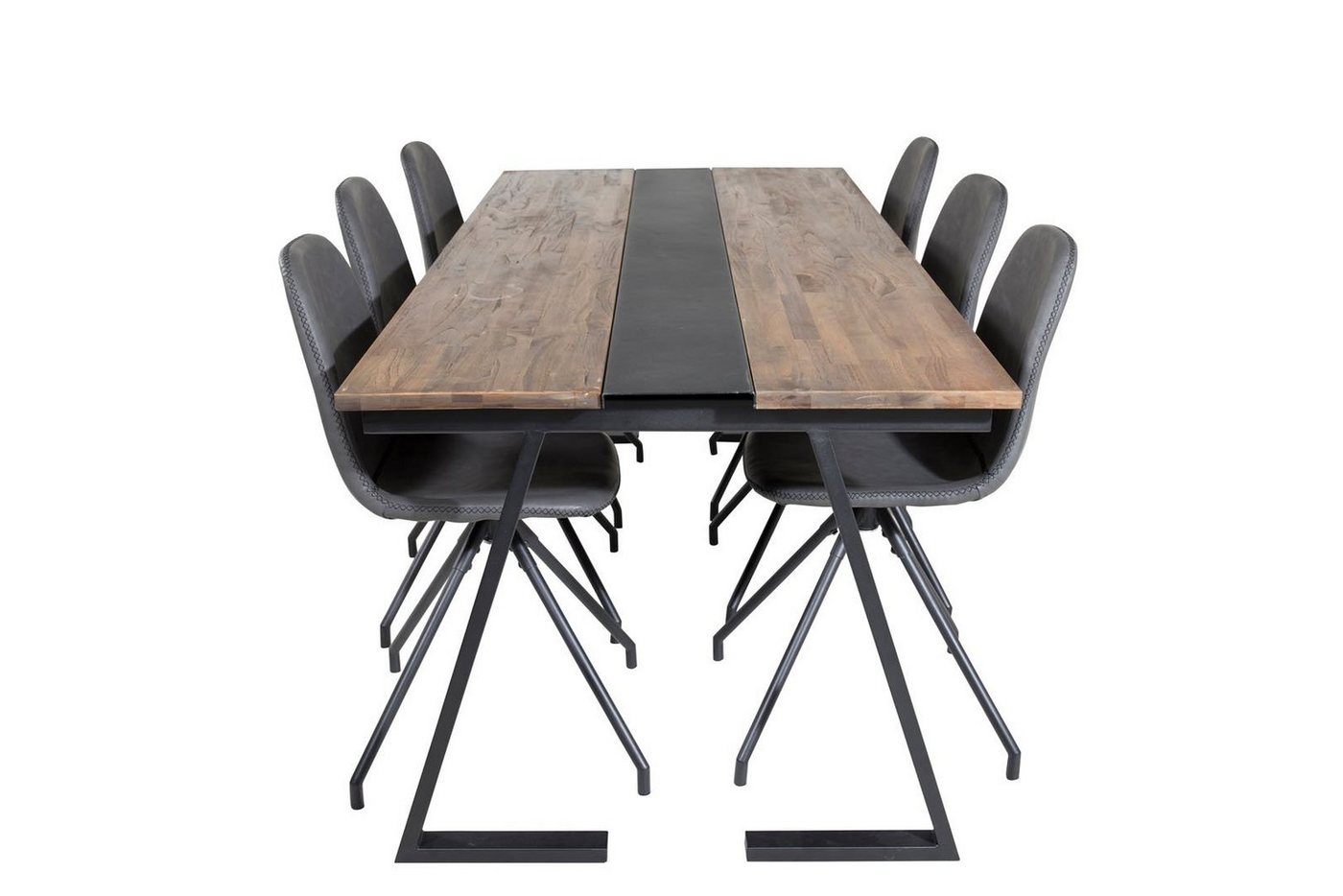 ebuy24 Essgruppe Jakarta Essgruppe Esstisch Teak und 6 Polar Esszim, (7-tlg) von ebuy24