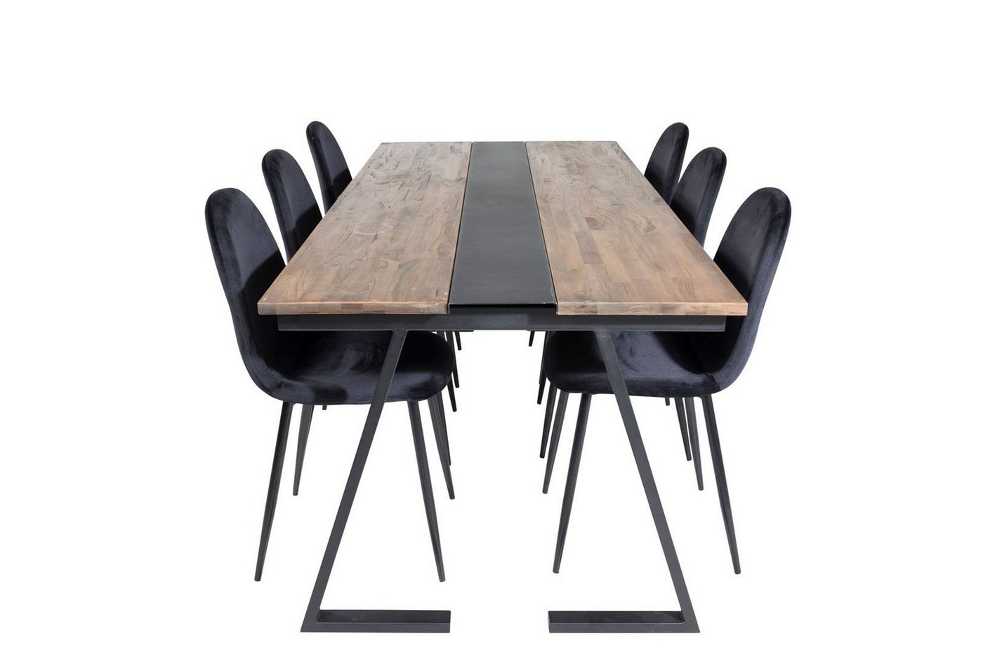 ebuy24 Essgruppe Jakarta Essgruppe Esstisch Teak und 6 Polar Esszim, (7-tlg) von ebuy24