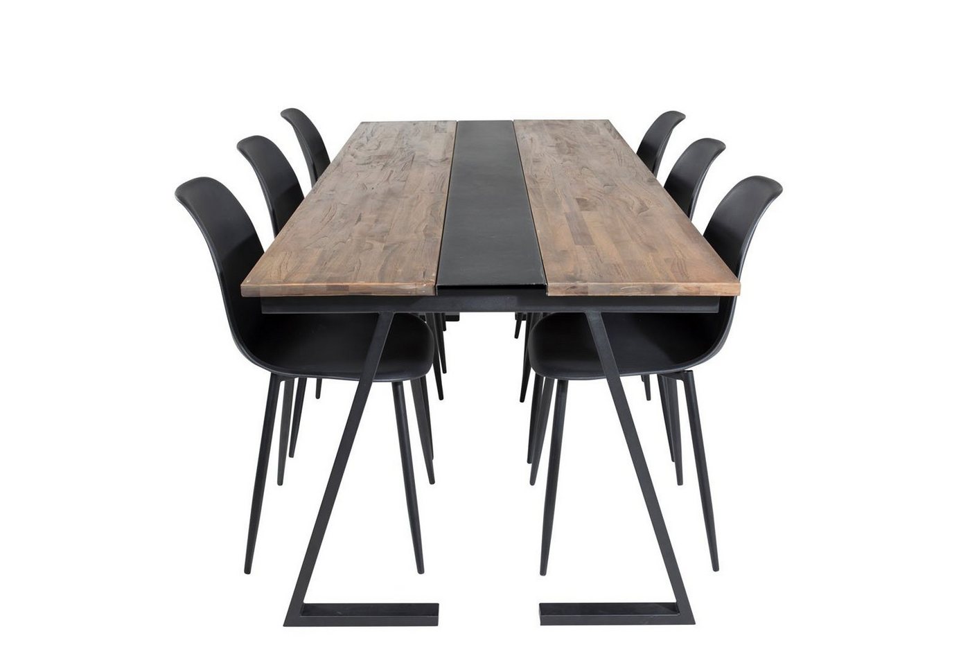 ebuy24 Essgruppe Jakarta Essgruppe Esstisch Teak und 6 Polar Esszim, (7-tlg) von ebuy24