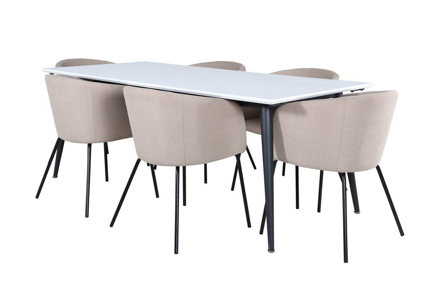 ebuy24 Essgruppe Jimmy195 Essgruppe Esstisch Ausziehbarer Tisch L&a, (7-tlg) von ebuy24