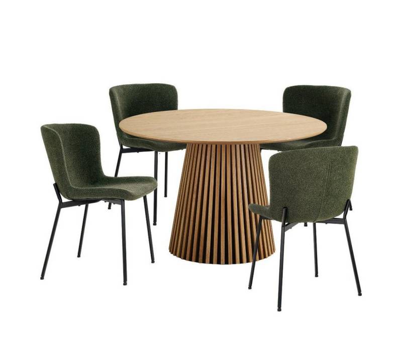 ebuy24 Essgruppe Osaka Essgruppe 1 Esstisch Echtholzfurnier und 4 S, (5-tlg) von ebuy24