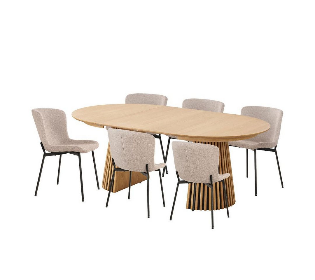 ebuy24 Essgruppe Osaka Essgruppe 1 Esstisch Echtholzfurnier und 6 S, (7-tlg) von ebuy24