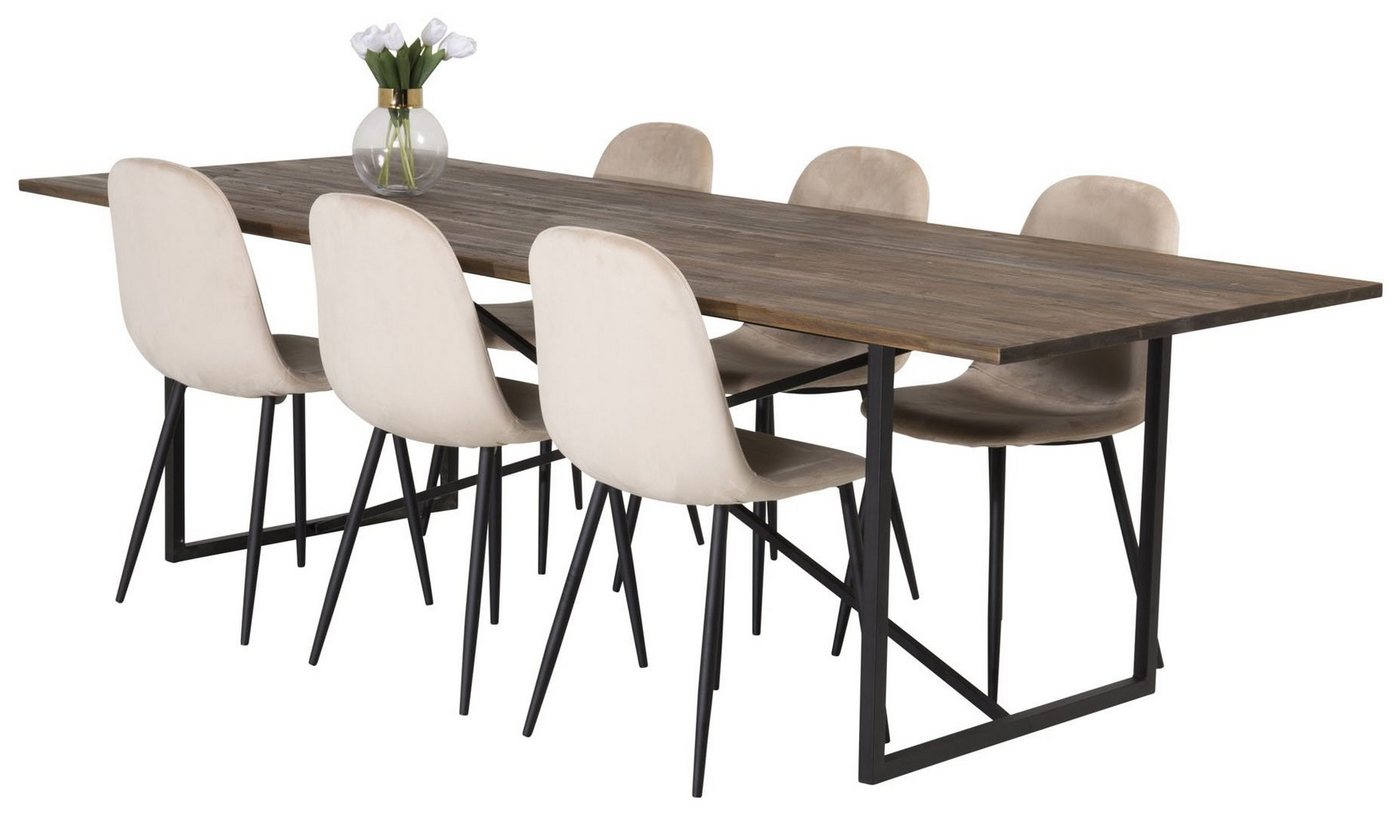 ebuy24 Essgruppe Padang Essgruppe Esstisch Teak und 6 Polar Esszimm, (7-tlg) von ebuy24