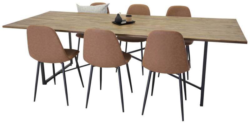 ebuy24 Essgruppe Padang Essgruppe Esstisch Teak und 6 Polar Esszimm, (7-tlg) von ebuy24