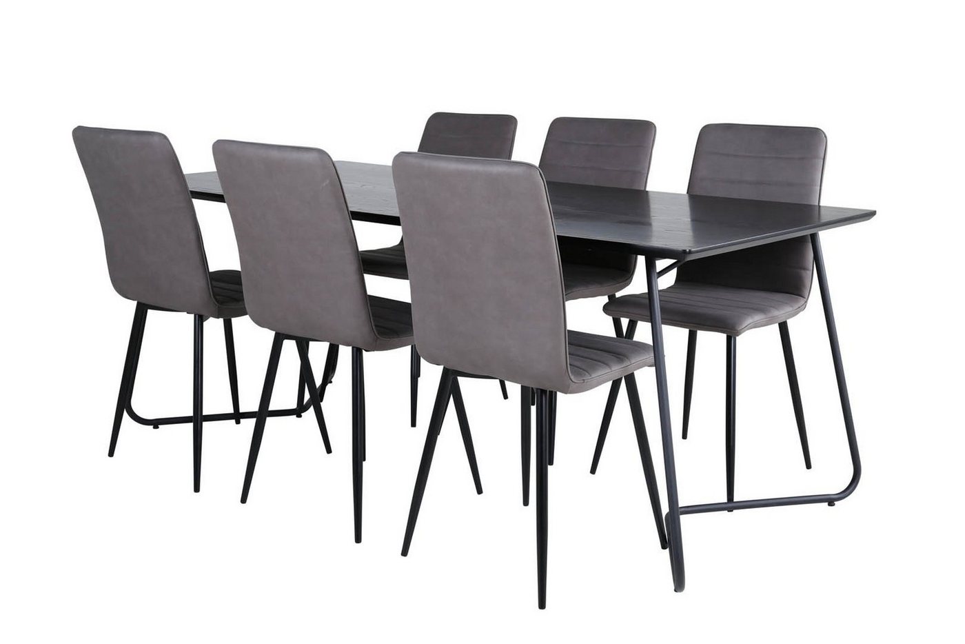 ebuy24 Essgruppe PippiBL Essgruppe Esstisch schwarz und 6 Windu Lyx, (7-tlg) von ebuy24