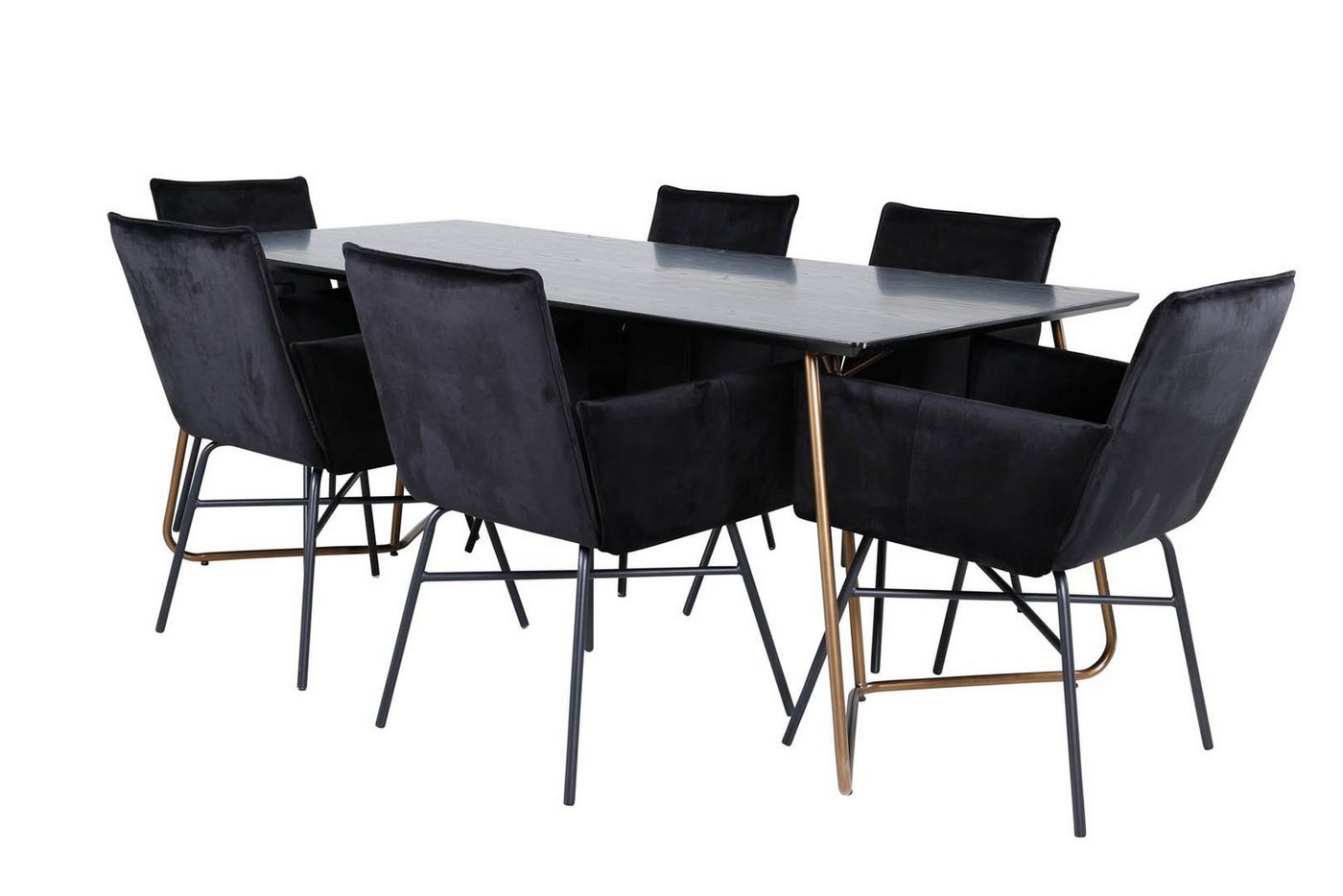 ebuy24 Essgruppe PippiCO Essgruppe Esstisch schwarz und 6 Pippi Ess, (7-tlg) von ebuy24