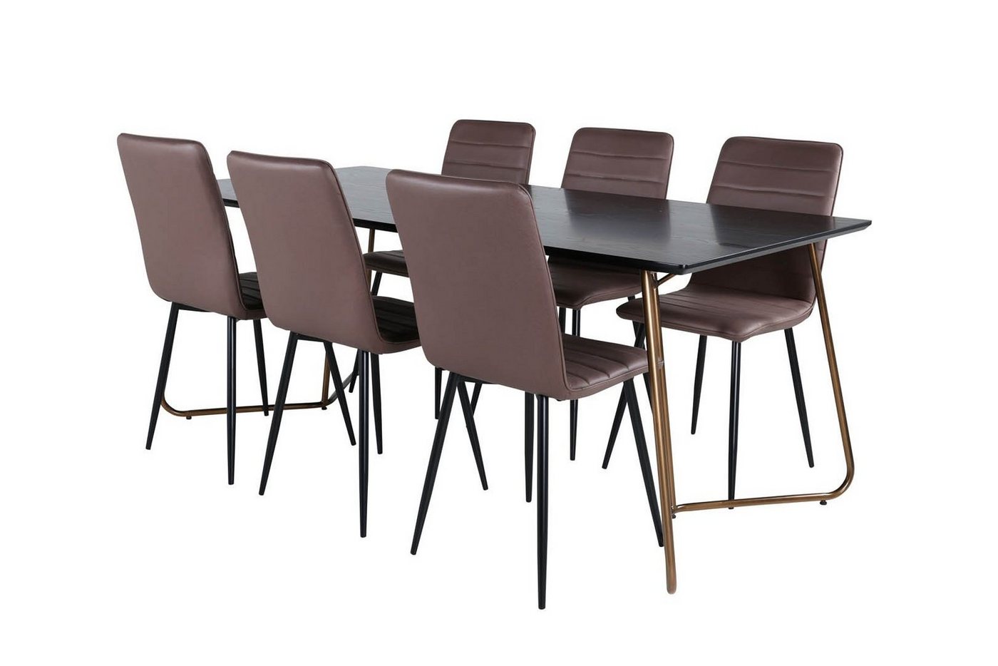 ebuy24 Essgruppe PippiCO Essgruppe Esstisch schwarz und 6 Windu Lyx, (7-tlg) von ebuy24